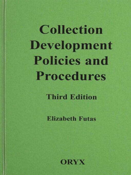 Title details for Collection Development Policies and Procedures by Bloomsbury Publishing - Available